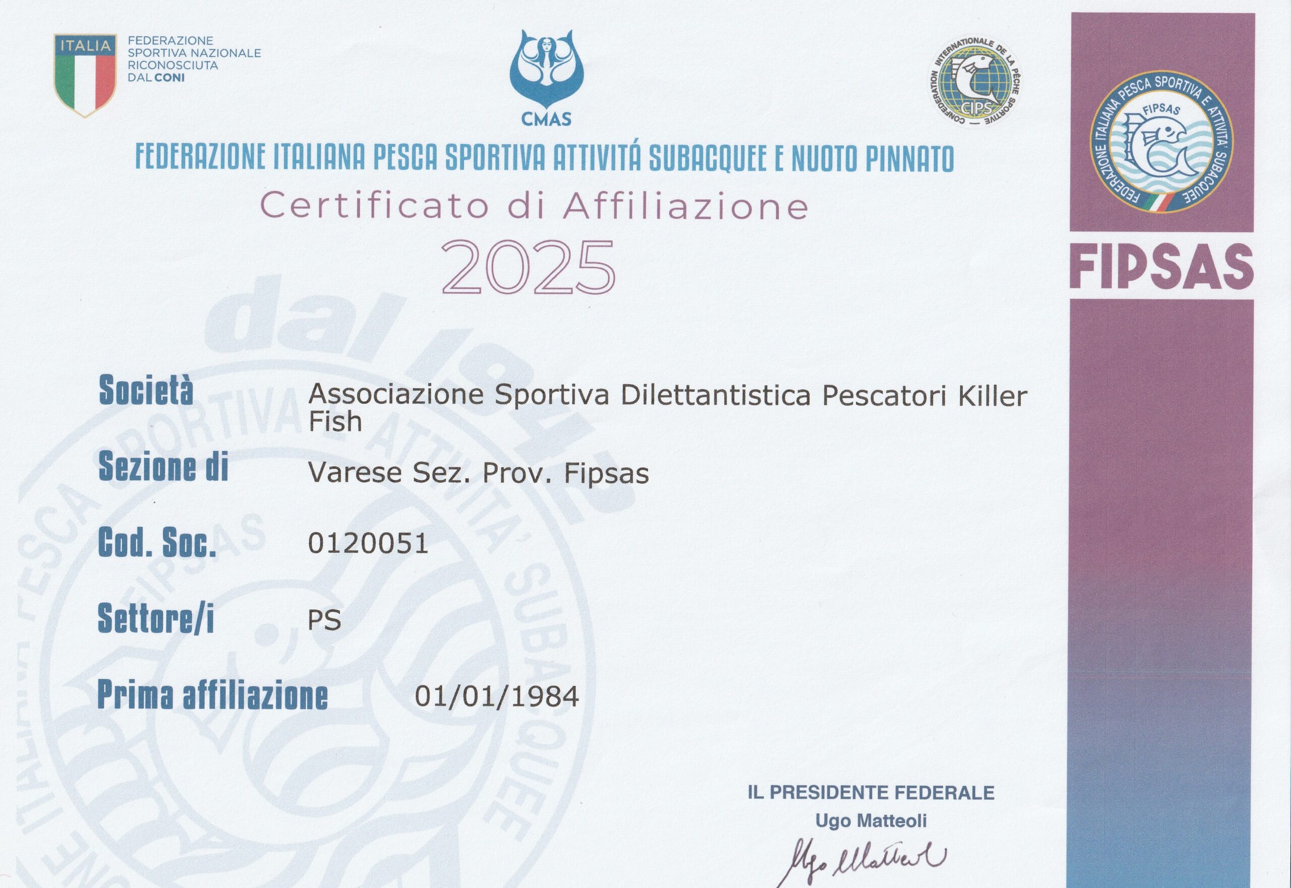 Affiliazione 2025